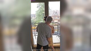 Swedish Milf FoxySwede - Tight Pussy Getting Played With From Behind While She Is Facing The Window