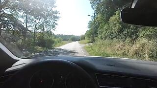 Swedish Amanda Breden - Car Sextape Ends With Cumshot On Big Juicy Tits