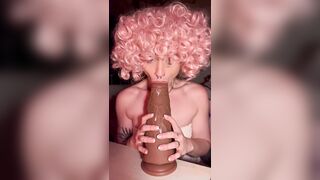 Crazy Slut Calamityshere Bizarre Blowjob With Huge Dildo