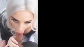 Swedish Nicci Azzy - Risky Blowjob x Facial In Public