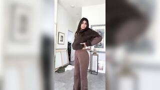Mia Khalifa Striptease Wearing Pasties On Big Tits