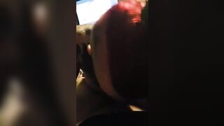 Tattooed Redhead Lacie Intense Blowjob