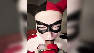 PeachJars Giving Blowjob In Harley Quinn Cosplay
