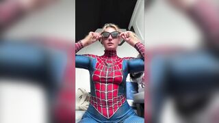 Kirstentoosweet Stripping nAnd Teasing In Spider Girl Cosplay
