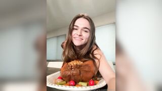 Megnutt02 - Being Topless For Dinner Time