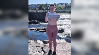 Norwegian Redhead Shows Her Big Ass In Public