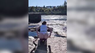 Norwegian Redhead Shows Her Big Ass In Public