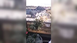 Swedish Milf Nina Sweden Shows Her Big Tits At Balcony