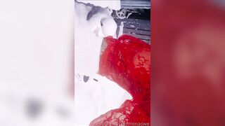 Swedish Milf Nina Big Tits In Snow