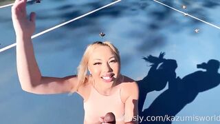 Kazumi Squirts Tennis Court Hookup With Stranger