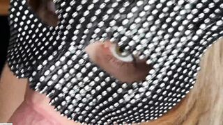 Christina Khalil Wearing Mask While Giving Blowjob