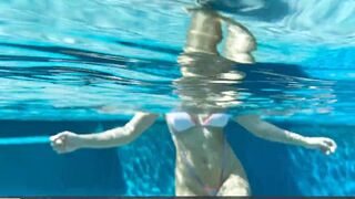 Christina Khalil Showing Off Sexy Wet Slingkini In Pool