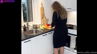 Danish Slut Emma Getting Fucked in Kitchen