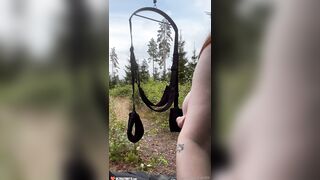 Norwegian Brunette Fucked On Sex Swing By Dildo Machine
