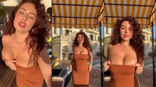 Cristiana Love Shows Off Her Big Tits By The Pool